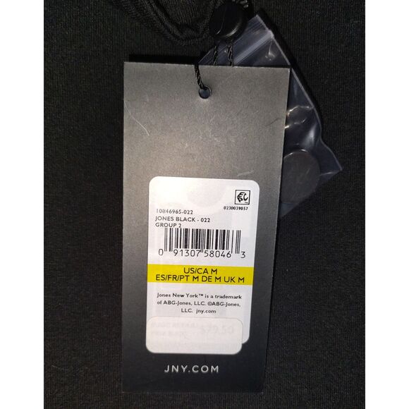 NWT Jones New York Women's Serenity Knit Mock Neck Tunic Top Size M Black Fall - Picture 9 of 9